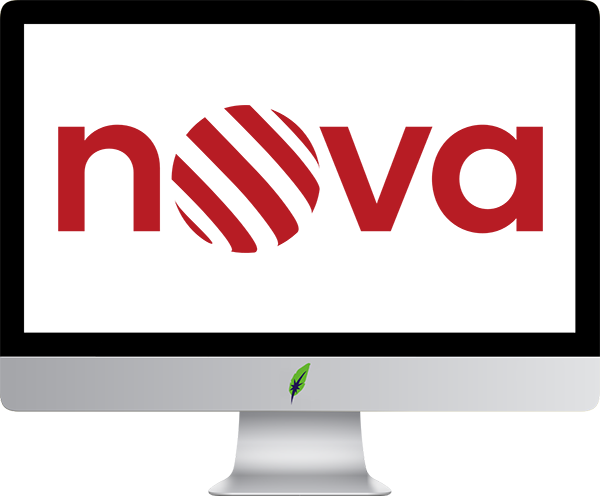 Afbeelding computerscherm met logo TV Nova - Tsjechië - in kleur op transparante achtergrond - 600 * 496 pixels